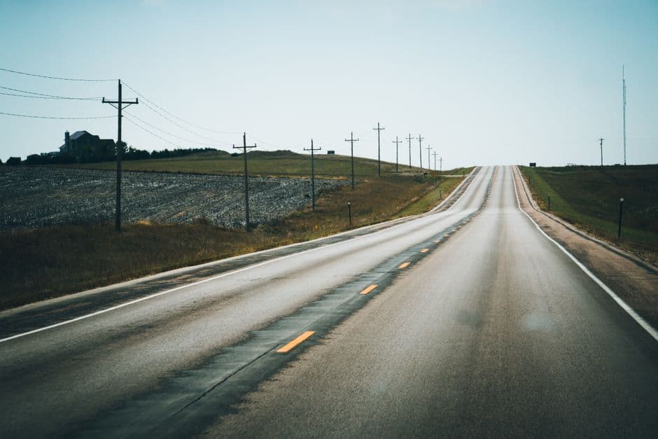 A road running through a valley