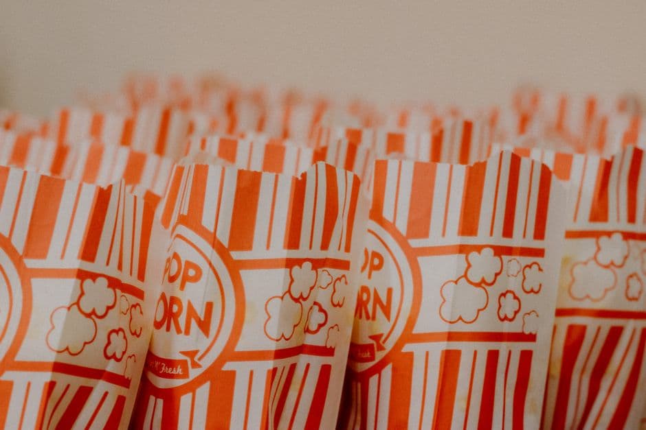 Rows of identical packaged products lined up together